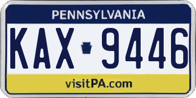 PA license plate KAX9446
