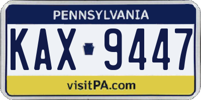 PA license plate KAX9447