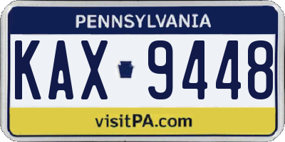 PA license plate KAX9448