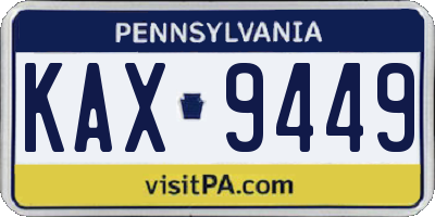PA license plate KAX9449