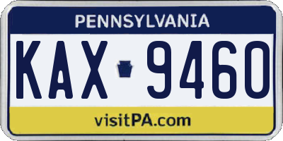 PA license plate KAX9460