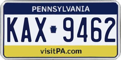 PA license plate KAX9462