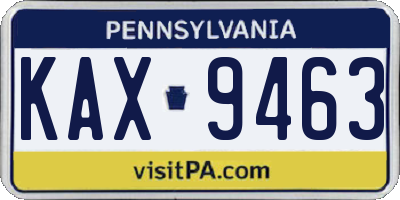 PA license plate KAX9463