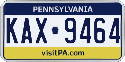 PA license plate KAX9464