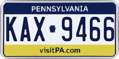 PA license plate KAX9466