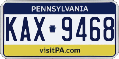 PA license plate KAX9468