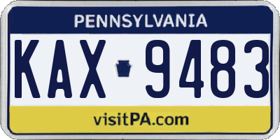 PA license plate KAX9483