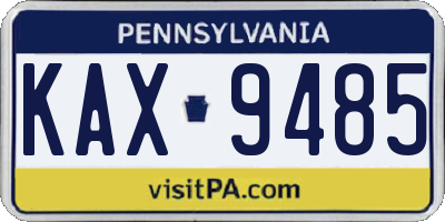 PA license plate KAX9485