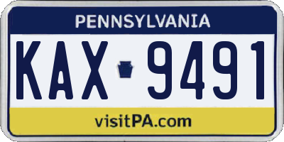 PA license plate KAX9491