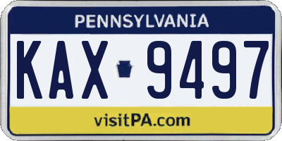 PA license plate KAX9497