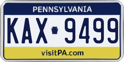 PA license plate KAX9499