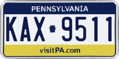 PA license plate KAX9511