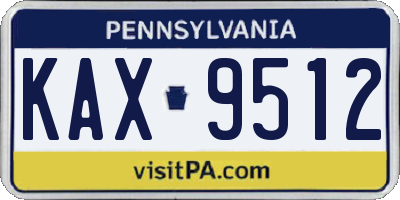 PA license plate KAX9512