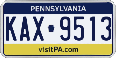 PA license plate KAX9513