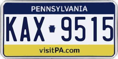 PA license plate KAX9515