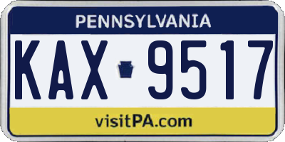PA license plate KAX9517