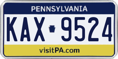 PA license plate KAX9524
