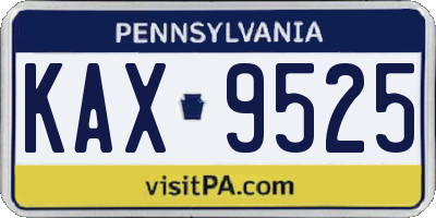 PA license plate KAX9525