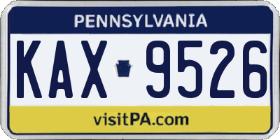 PA license plate KAX9526