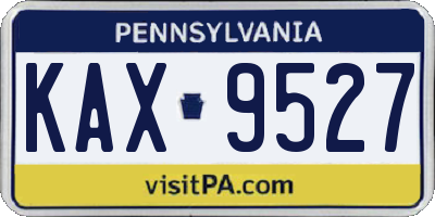 PA license plate KAX9527