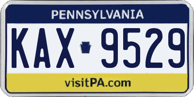 PA license plate KAX9529