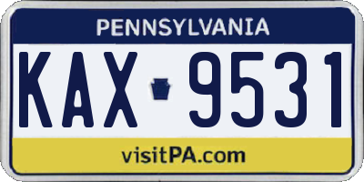 PA license plate KAX9531