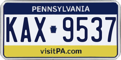 PA license plate KAX9537