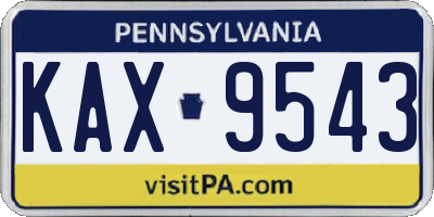 PA license plate KAX9543