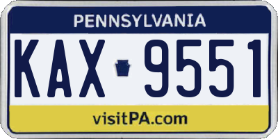 PA license plate KAX9551