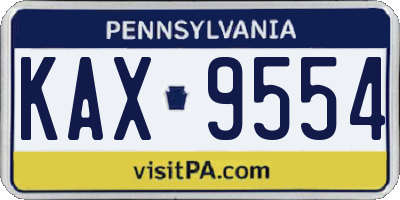 PA license plate KAX9554