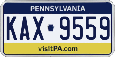 PA license plate KAX9559
