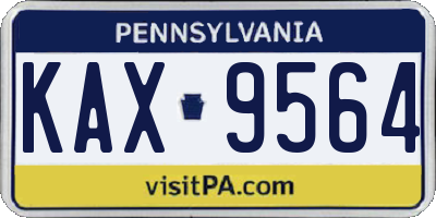 PA license plate KAX9564