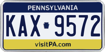 PA license plate KAX9572