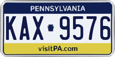 PA license plate KAX9576