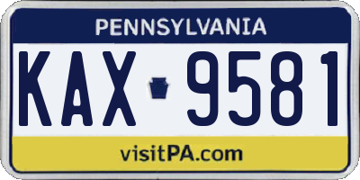 PA license plate KAX9581
