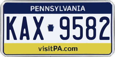PA license plate KAX9582