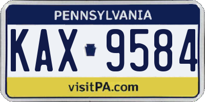 PA license plate KAX9584