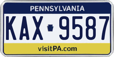 PA license plate KAX9587