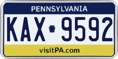 PA license plate KAX9592