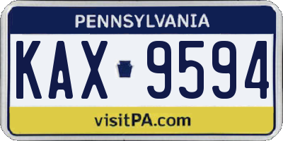 PA license plate KAX9594
