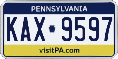 PA license plate KAX9597