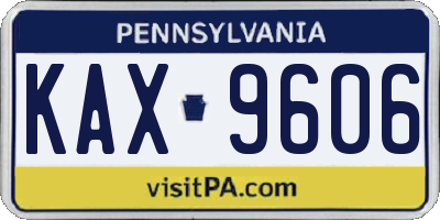 PA license plate KAX9606