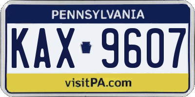 PA license plate KAX9607