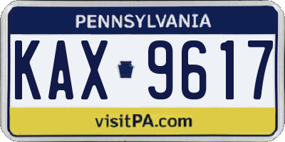 PA license plate KAX9617