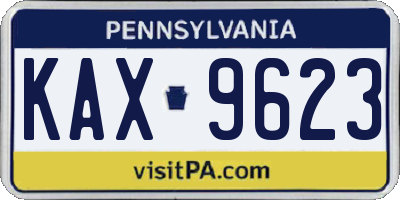 PA license plate KAX9623