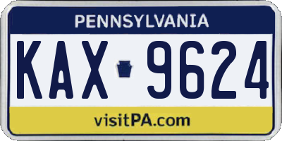 PA license plate KAX9624