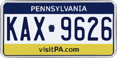 PA license plate KAX9626