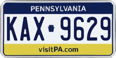 PA license plate KAX9629