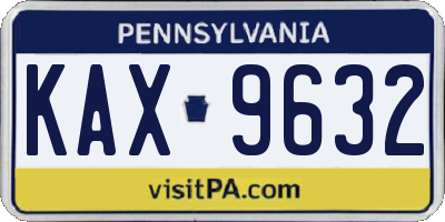 PA license plate KAX9632