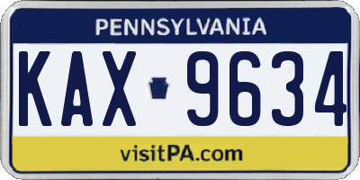 PA license plate KAX9634